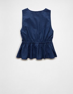 AE Cropped Tie Front Flyaway Tank Top