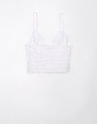 AE Smocked Cross-Back Tank Top