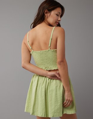 AE Smocked Cross-Back Tank Top