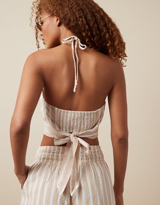 Женские топы American Eagle AE Cropped Tie-Back Halter Top — фото 2