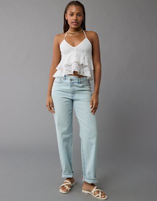 AE Tiered Lace Halter Top
