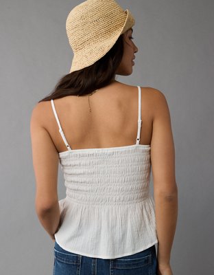 AE Smocked Babydoll Tank Top