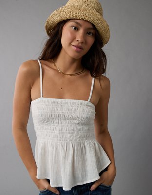 AE Smocked Babydoll Tank Top