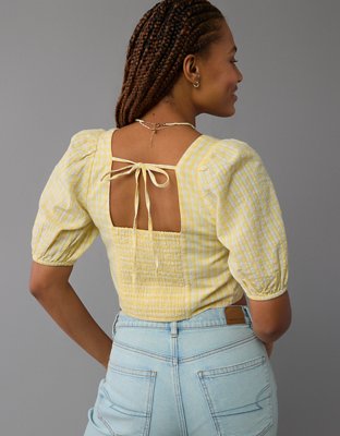 Корсет AE Square-Neck Blend, лён — American Eagle — фото 2
