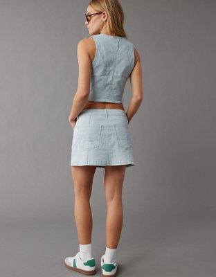 Женские жилеты American Eagle AE Railroad Stripe Denim Vest — фото 4