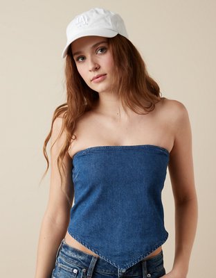 AE Denim Bandana Tube Top