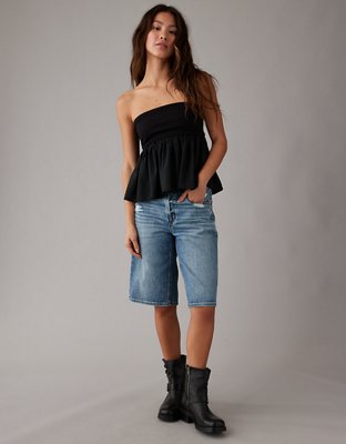 AE Cropped Denim Tube Top