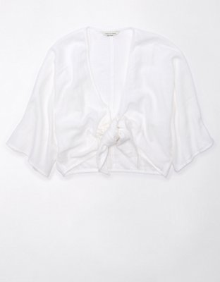 AE Tie-Front Wrap Top