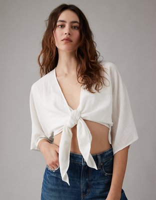 AE Tie-Front Wrap Top