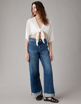 AE Tie-Front Wrap Top