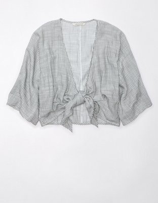 Женские топы American Eagle AE Tie-Front Wrap Top — фото 3