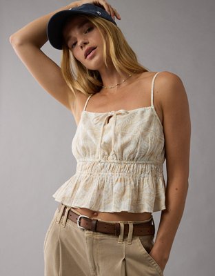AE Cropped Pintuck Tank Top | American Eagle