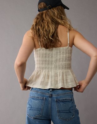 AE Ruched Handkerchief Hem Tube Top