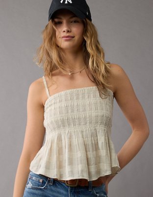 AE Smocked Babydoll Tank Top