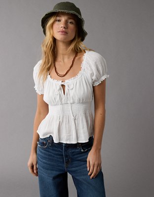 AE Short-Sleeve Babydoll Top