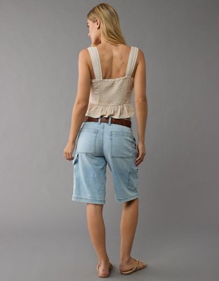 AE Linen-Blend Corset Tank Top