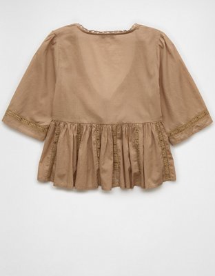 Женские блузки American Eagle AE Tie Front Flyaway Blouse — фото 4