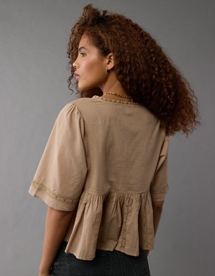 AE Tie Front Flyaway Blouse