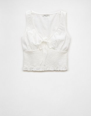 AE Smocked V-Neck Tank Top