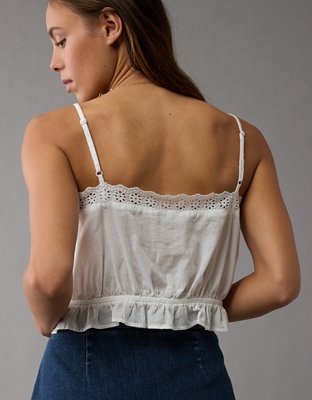 AE Lace Button-Up Cami Tank Top