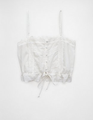 AE Lace Button-Up Cami Tank Top