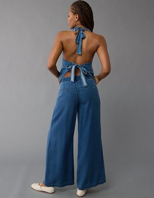 AE High Neck Denim Halter Top