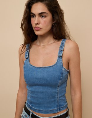 AE Top sin Mangas de Denim