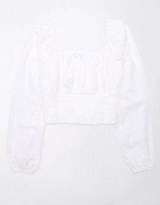 AE Cropped Long-Sleeve Corset Top