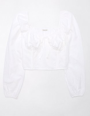 AE Cropped Long-Sleeve Corset Top