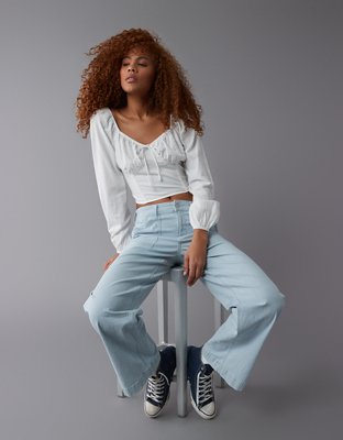 AE Cropped Denim Tube Top