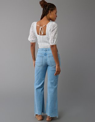 AE SquareNeck Corset LinenBlend Top