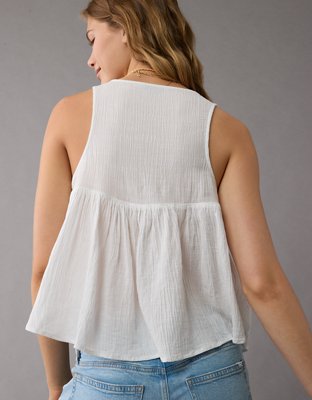 Женские топы American Eagle AE Crochet Flyaway Tank Top — фото 4