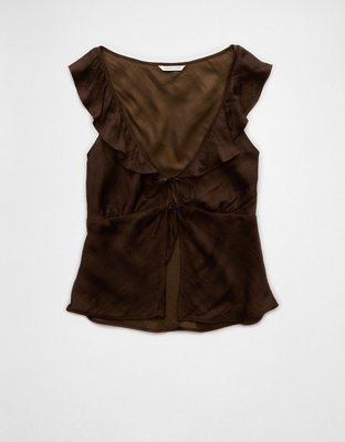 AE Ruffle Tie-Front Tank Top