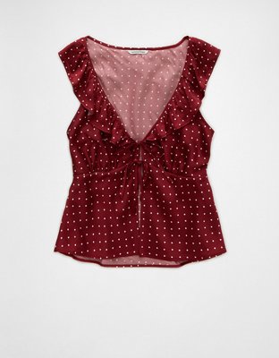 AE Ruffle Tie-Front Tank Top