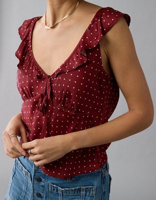 AE Ruffle Tie-Front Tank Top