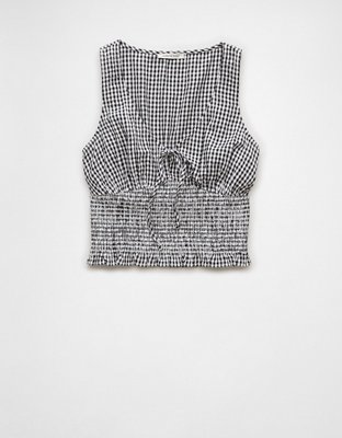 AE Smocked V-Neck Tank Top