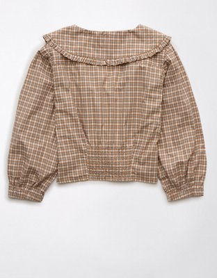 Женские рубашки American Eagle AE Oversized-Collar Button-Up Shirt — фото 3
