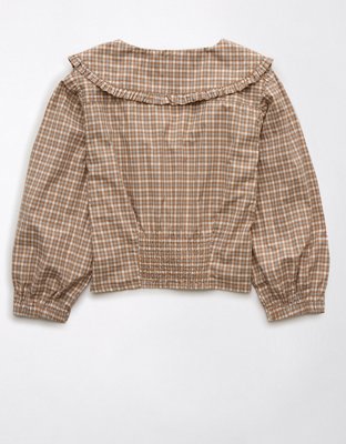 AE Oversized-Collar Button-Up Shirt