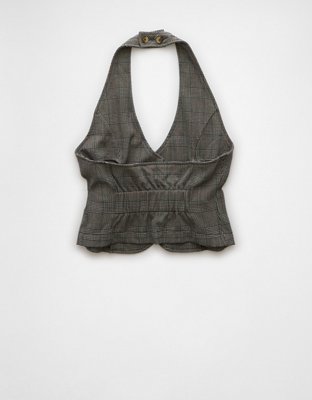 AE Plaid Halter Vest