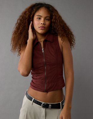 AE Sueded Zip Up Vest