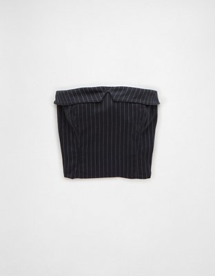 Bustier tubulaire à rayures fines AE