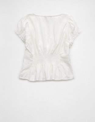 AE Cap-Sleeve Corset Blouse