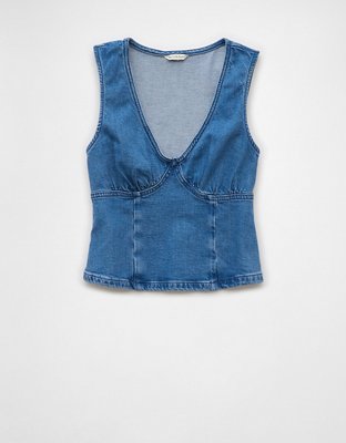 AE Denim V-Neck Tank Top