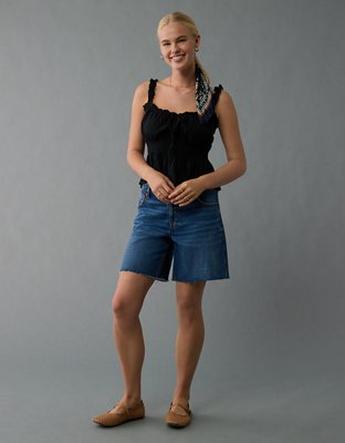 AE Ruched Lace Tank Top