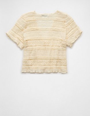 AE Tie Front Lace Shirt