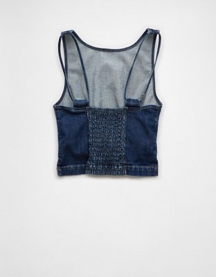 AE Top de Denim sin Mangas con Espalda Abierta