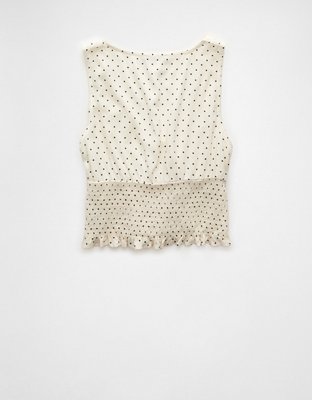 AE Smocked V-Neck Tank Top