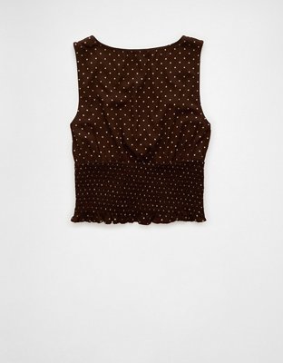 AE Smocked V-Neck Tank Top