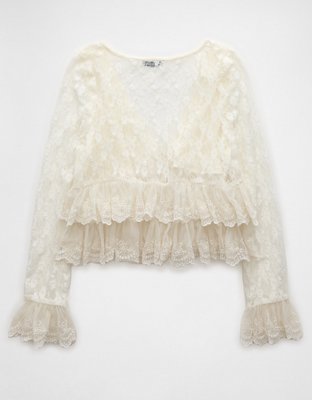 AE Lace Ruffle Blouse