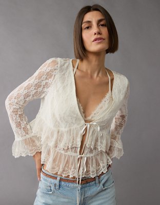 AE Lace Ruffle Blouse | AE